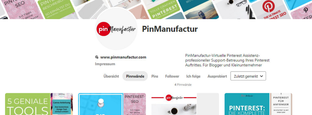 Ein neuer  Pinterest Account entsteht